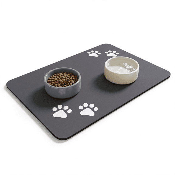 ROSEXIXI Pet Feeding Mat 16x24 In Absorbent Diatomaceous Earth Pet Feeding Pad  Waterproof Non-Slip Dog Bowl Placemat For Cat Water Bowls And Spills Protection Station