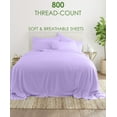 thumbnail image 2 of 30-INCH EXTRA DEEP POCKETS - 6 PC Short King Sheet Set - (Extra Pillowcases, Fitted & Flat) 800-Thread-Count 100% Egyptian Cotton, Soft Breathable - Long Staple 800TC Cotton- Lilac, 2 of 7