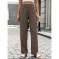 thumbnail image 7 of Cuteduck Women's Versatile Stretchy Waist Slacks for Women, Casual Straight Leg Pants with Slant Pockets S-2XL, 7 of 7
