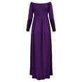 thumbnail image 6 of Conairie Maternity Dress for Baby Shower Long Sleeve off Shoulder Elegant Flowy Midi Dress Photoshoot Pregnancy Summer Wedding Dress Dark Purple M, 6 of 6