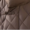 thumbnail image 6 of XPMWRP Women's Quilted Solid Color Casual Hooded Jacket Winter Long Sleeve Stand Collar Baggy Short Down Coats with Pockets Coffee XL, 6 of 9