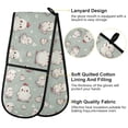 thumbnail image 4 of Dailycode Double Sided Oven Mitt with Loop Heat Resistant Kitchen Long Potholders 7" x 35" Cute White Chicken, 4 of 6