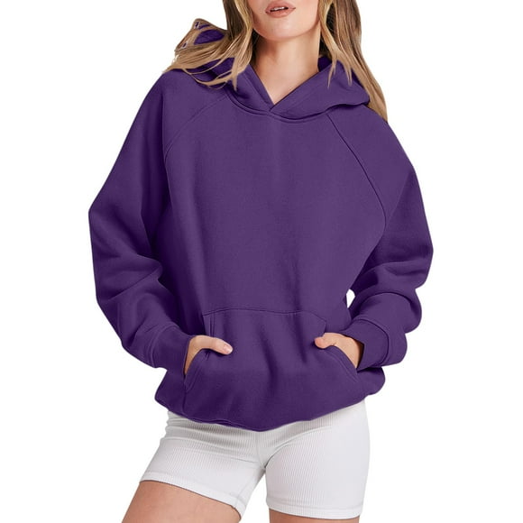 Women Solid Basic Fleece Blank Sweat Shirts for Women Letter Loose Hoodie Sweatshirt Womens Sweatshirts and Hoodies Long Sleeve Pocket Drop Big and Tall Hoodie Zip Shoulder Pullovers Top
