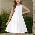 thumbnail image 4 of Ugoldhm Girls Sleeveless Pleated Neck Swing Dress with Pockets - Casual Comfy Summer Tank Dress (5-15 Years), 4 of 8