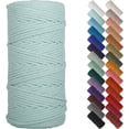 thumbnail image 1 of HSHDLDF Light Blue Macrame Cord 3mm x 109yards, Colored Macrame Rope, 3 Strand Twisted Cotton Rope Macrame Yarn, Colorful Cotton Craft Cord for Wall Hanging, Plant Hangers, Crafts, Knitting, 1 of 7