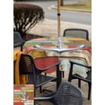 thumbnail image 5 of Outdoor Tablecloths with Umbrella Hole & Zipper, Nautical Anchor 60x60 Inch Square Tablecloths, Country Vintage Colorful Wooden Plank Waterproof Table Cloth, Patio/Pool/Picnic Table Covers, 5 of 8