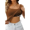 thumbnail image 4 of Sleeveless Workout Tank Tops for Women Summer Fashionable Casual Padded Without Wire Bra Cup Integrated Suspenders Yoga Shirts, 4 of 5