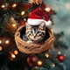 thumbnail image 5 of Colgante de coche de Navidad para gatos - Decoración colgante festiva para espejo retrovisor, mochila y hogar, adorno navideño rojo y verde, 5 of 8