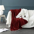 thumbnail image 6 of LBRO2M Sherpa Fleece Bed Blanket King Size Super Soft Fuzzy Plush Warm Cozy Fluffy Microfiber Couch Throw Velvet Double Reversible Blankets,Red, 6 of 6