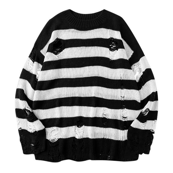 Hueook Sweaters for Men, Fall Winter Mens Pullover Sweater with Pocket ong Sleeve Crewneck Colorblock Knitted Loose Fit Pullover Sweatshirts Casual Autumn Winter Sweater Tops on
