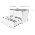 thumbnail image 3 of Nexera Modern 2 Drawer Nightstand, Bark Grey, 3 of 6