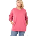 thumbnail image 2 of Zenana Women & Plus (S-3XL) Basic Relaxed Long Sleeve Round Neck Sweatshirts w/Side Pockets, 2 of 2