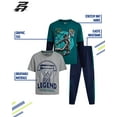 thumbnail image 3 of Pro Athlete Boys Tracksuit Set - 3 Piece Tricot Jogger Pants Graphic Tee & Two Fer Shirt (8-16), 3 of 7