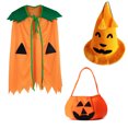 thumbnail image 1 of 3 uds. Capa de calabaza para Halloween, disfraz de cosplay para niños y adultos, traje para padres e hijos, 1 of 5