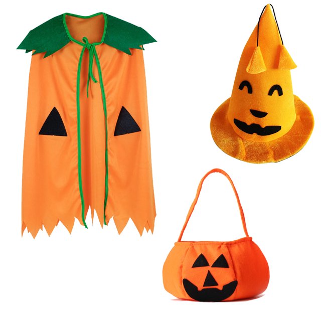 3 uds. Capa de calabaza para Halloween, disfraz de cosplay para niños y adultos, traje para padres e hijos