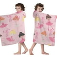thumbnail image 4 of Ballet Princess Pattern Hooded Bath Towel，50"x30" for Ages 3 To 12 Kids, Quick Dry Lightweight Soft Microfiber Hood Beach Towel Cover Up for Kids, 4 of 7