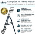 thumbnail image 2 of Vive Compact Airframe Lightweight Rolling Walker for Seniors – Foldable Aluminum Mobility Aid with 6” Front Wheels, Rear Ski Glides, Adjustable Height, Portable Travel Walker, Purple, 2 of 9