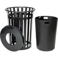 thumbnail image 2 of 36 Gallon Outdoor Metal Waste Receptacle, Black, 2 of 7