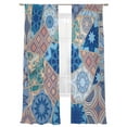 thumbnail image 7 of Boho Geometric Sheer Curtains 108 Inch Length 2 Panels Set, Southwest Abstract Traditional Art Voile Window Treatment Semi Sheer Long Curtains Drapes for Bedroom/Living Room/Kitchen 52"x108"x2, 7 of 7
