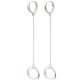 thumbnail image 5 of Pendientes para mujeres y niñas de plata de ley 925, pequeños Huggie cuelgan cadena esclava, gota de segundo agujero, poste de hélice, múltiples pernos, piercing de lóbulo, manguito, cartílago, hombr, 5 of 5