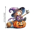 thumbnail image 3 of Lilixerw Halloween Diamond Art Hanging Ornament Decoration, Witch On Broom Pumpkin Pattern Wall Hanging Sign with Chain, for Door, Porch and Wall Display, 8 inch, 3 of 7