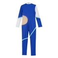 thumbnail image 6 of TiaoBug Kids Girls Turtleneck Long Sleeve Full Length Unitard Gymnastics Dance Leotard Skating Bodysuit Blue 16, 6 of 7