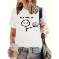 thumbnail image 1 of Brain Print Crew Neck T-Shirt, Casual Short Sleeve T-Shirt For Spring & Summer, Women's Clothing, 1 of 5