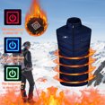thumbnail image 1 of DPTALR Men's heated vest, three temperature adjustable, single-control nine-zone intelligent heating sleeveless undershirt , light casual shoulders winter snow outdoor heating warm clothing, 1 of 3