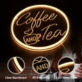 thumbnail image 4 of Letrero de neón Kavaas con diseño de café y té, 30 x 30 cm, grabado en 3D, USB, 4 of 9