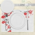 thumbnail image 3 of Ambesonne East Place Mats Set of 4, Japanese Flowers Ivy, Standard Size, Scarlet White, 3 of 6