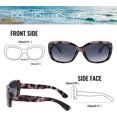 thumbnail image 5 of FEISEDY Vintage Square Polarized Sunglasses for Women Men Havana Thick Wrap Frame B2703, 5 of 15