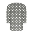 thumbnail image 5 of Ayolanni Polka Dot Womens T Shirts Square Neck Gray 3/4 Sleeve Blouses Teens Shirts 3x, 5 of 5
