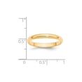 thumbnail image 5 of Real 14kt Yellow Gold 3mm Half-Round Wedding Band Size: 9; for Adults and Teens; for Women and Men, 5 of 5