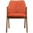 thumbnail image 4 of Renzo Orange Fabric and Walnut Wood Dining Side Chairs - Set of 2, 4 of 8
