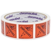 1 x 1 Permanent Durable D.O.T. Hazard Labels: Class 1.1 Explosives, 250/Roll - by ChromaLabel