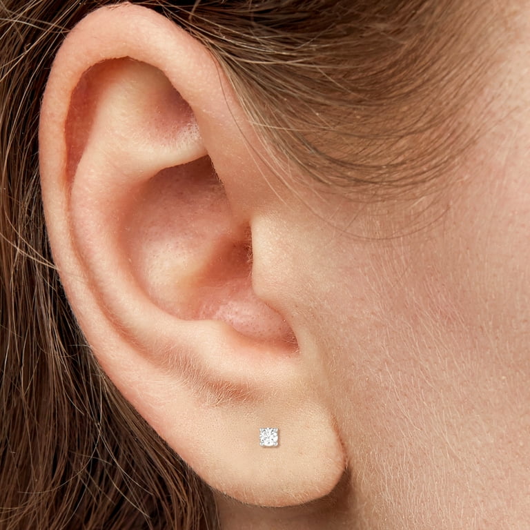 Brilliance Fine Jewelry Round Diamond Stud Earrings 1 8 ct. t.w. in Sterling Silver Walmart