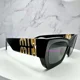 thumbnail image 3 of MIU MIU Sunglasses New Black Acetate Gold Metal Logo Square Cat Eye Authentic, 3 of 6