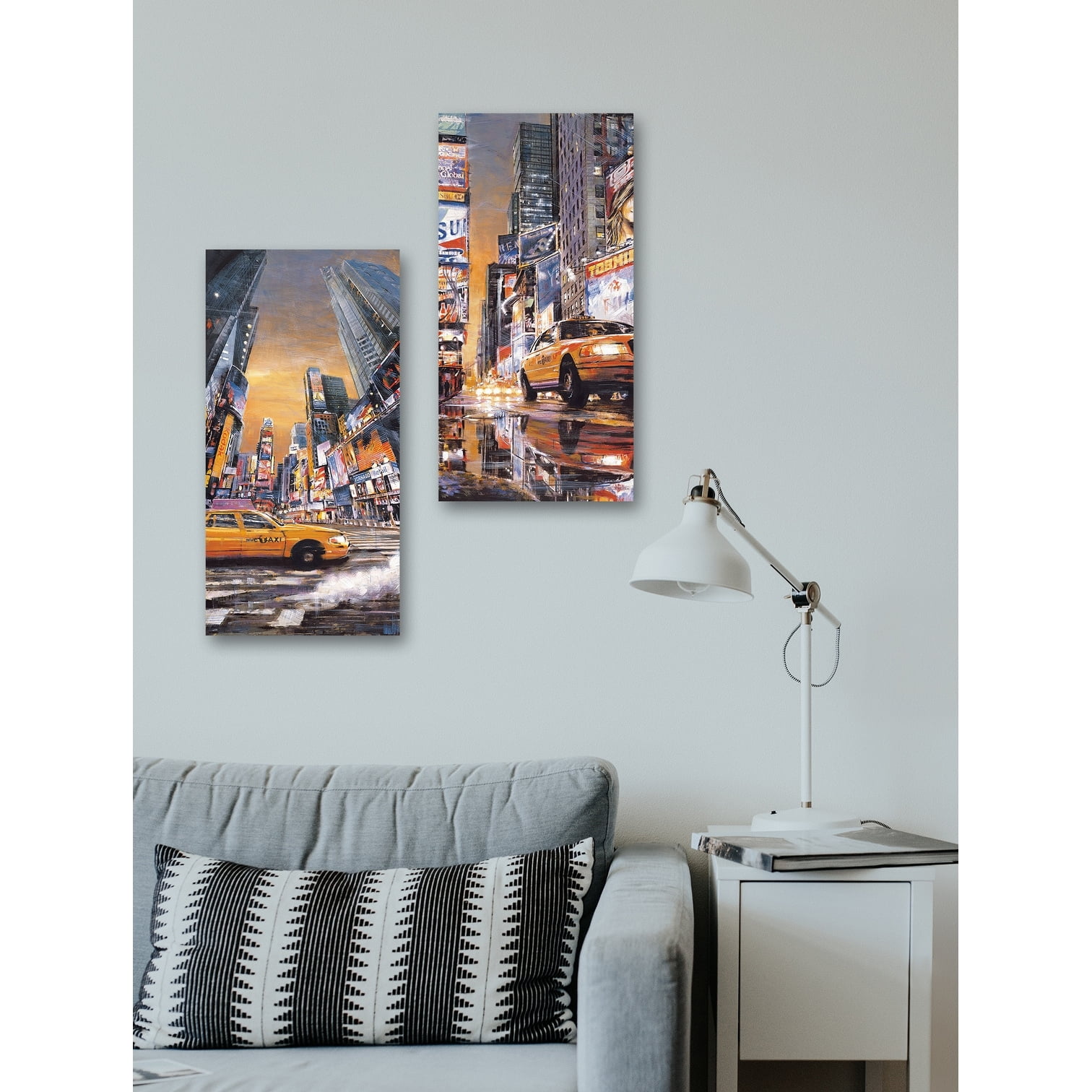 The Stupell Home Decor Collection New York City Times Square Night Scene Taxi Oversized Stretched Canvas Wall Art, 13 x 1.5 x 30