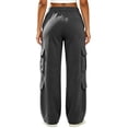 thumbnail image 3 of Stralyhd Women Cargo Sweatpants Wide Leg Baggy High Waist Sweat Pants Joggers Casual Comfy Fall Fashion Sweatpants Dark Gray M, 3 of 3