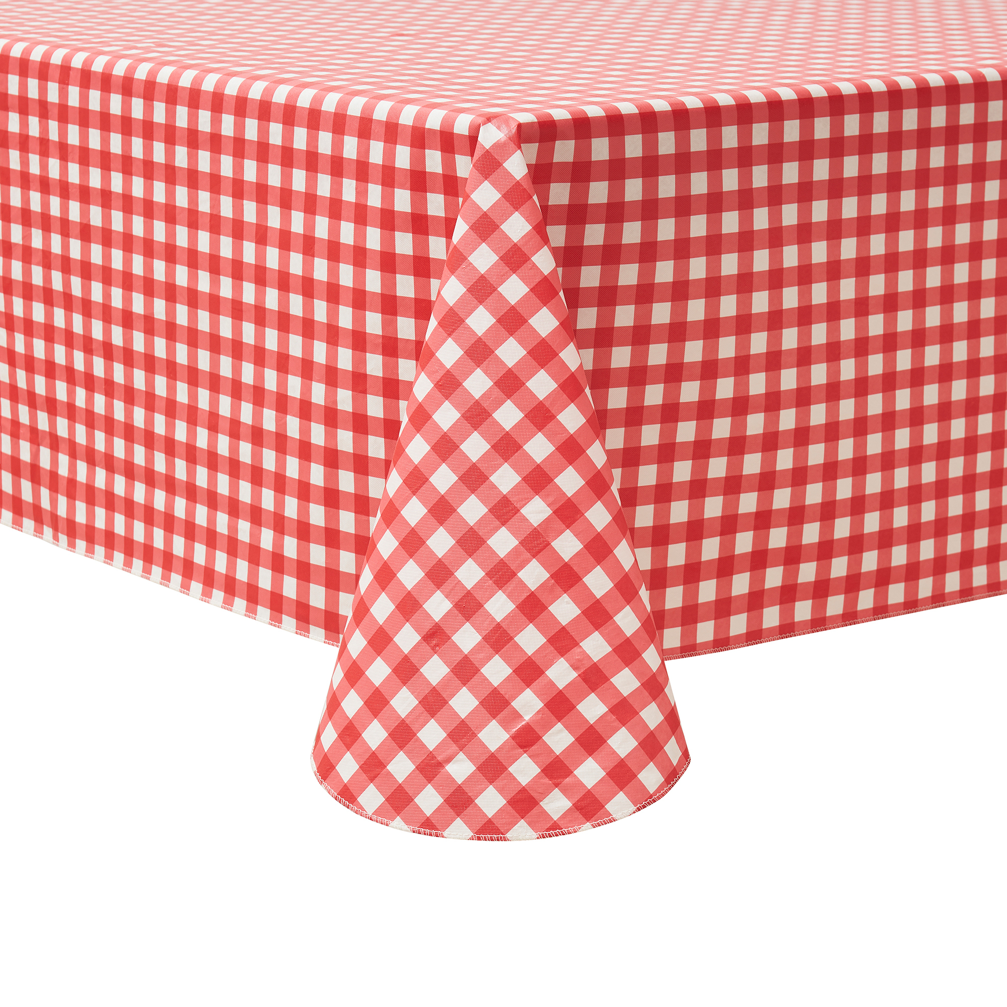 Mainstays Summer Fun Tablecloth, Indoor & Outdoor Table Decoration 60" x 84" - Red Checkered Gingham