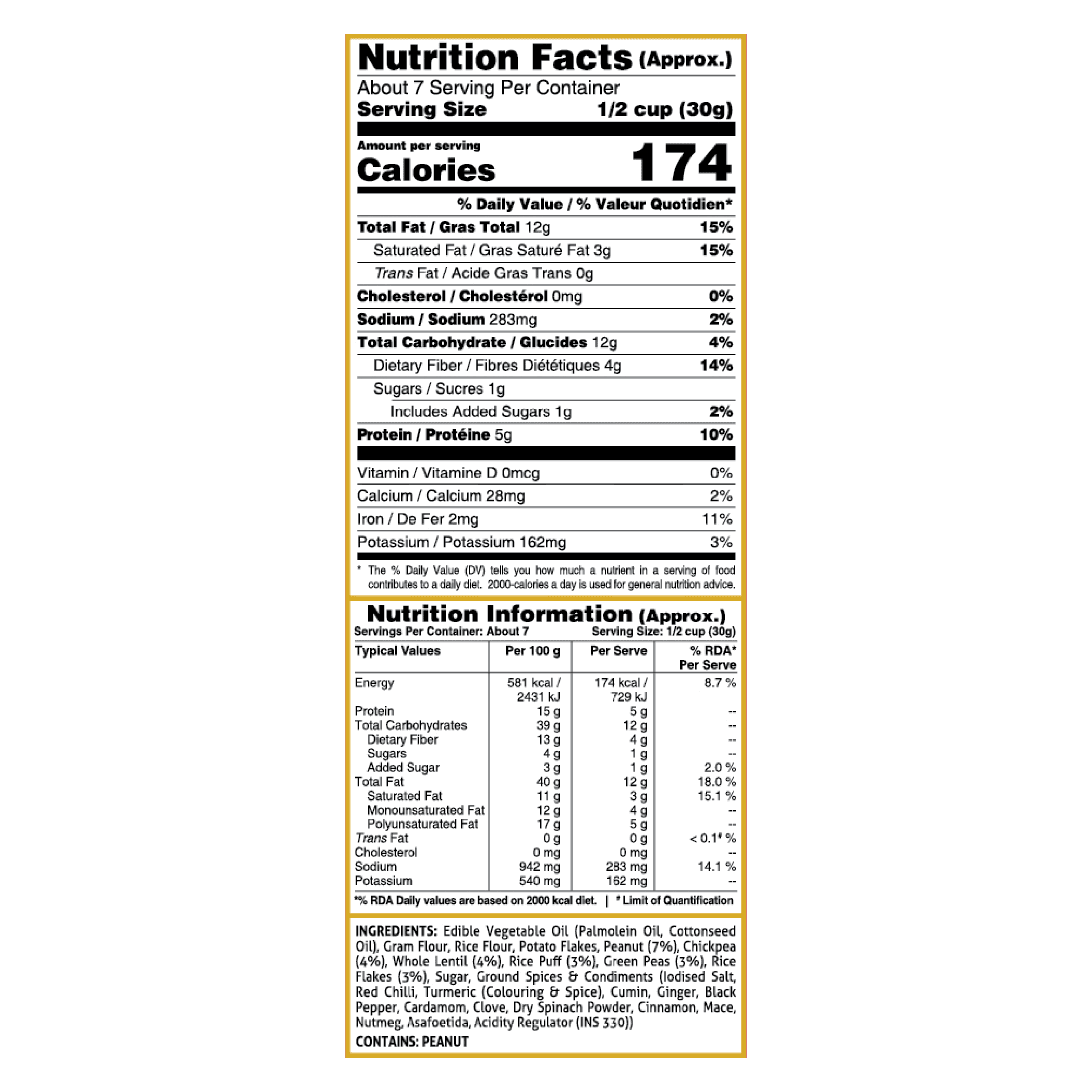 Bikaji Bombay Mix, 140g, Crispy Gram flour noodles, Peanuts, Green Peas and Chickpea Snack