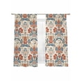 thumbnail image 2 of Boho Floral Semi Sheer Curtains 72 Inch Length 2 Panels Set, Farmhouse Vintage Red Blue Flower Plant Sheer Kitchen Curtain Privacy Voile Window Curtain for Living Room Bedroom Rod Pocket Drapes, 2 of 7