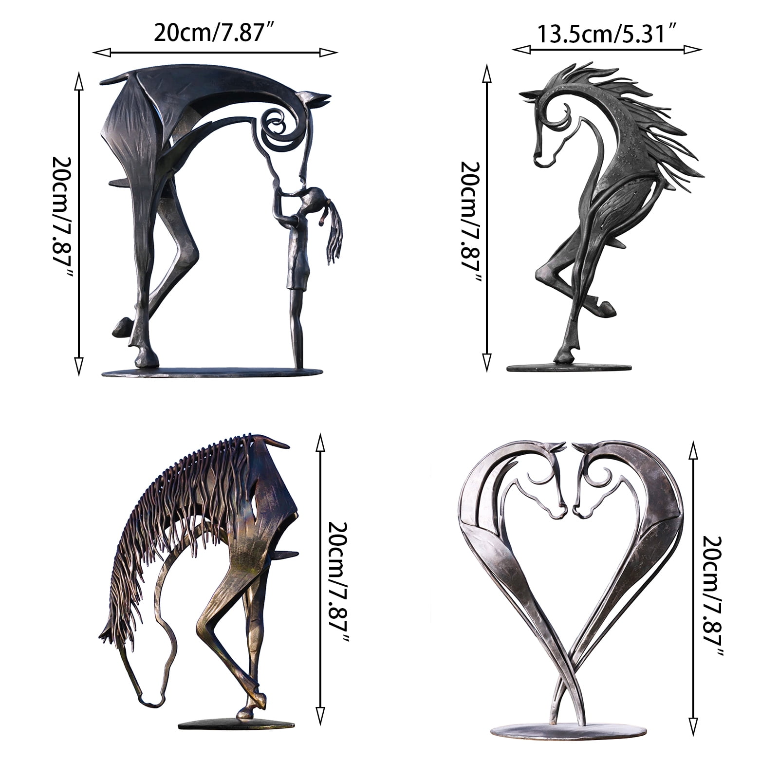 Buy Wrought Iron Horse Sculpture Decorations,Metal Antique Abstract Art