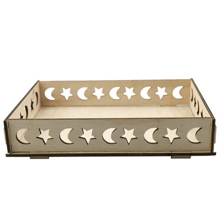 

Trays for Eating Eid Mubarak Crafts Food Ramadan Display Holder Dessert Dish Tableware Party Decorations for Breakfast Dinner JM00483