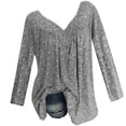 thumbnail image 1 of CEHVOM Blouse à Manches Longues Col en V Imprimée pour Femmes Grande Taille, Liquidation, 1 of 8