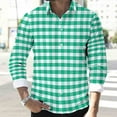 thumbnail image 6 of VgaVtl Shirts for Men Long Sleeve Collared Checkered Mens Clothes Casual Green Loose Button Office Bottoming Shirts,XXL, 6 of 8