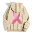 thumbnail image 4 of Zip Up Hoodie Women Vintage Streetwear Hoodie Fit Women's Zip Up Hoodie Pullover Cancer Awareness Month Long Sleeve Pocket Drawstring Casual Sweatshirt For Everyday Wear, 4 of 6