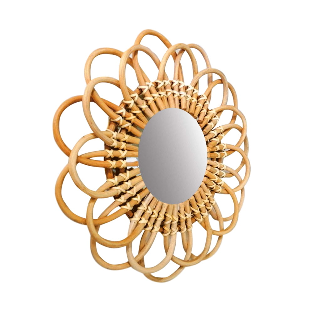 Wall Mirror Rattan Space-saving Beautiful Decorative ...