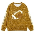 thumbnail image 3 of Girls Sweatshirt Kids Cute Glitter Crew Neck Hoodless Sweatshirt Long Sleeve Pullover Gold 13-14 Years, 3 of 4