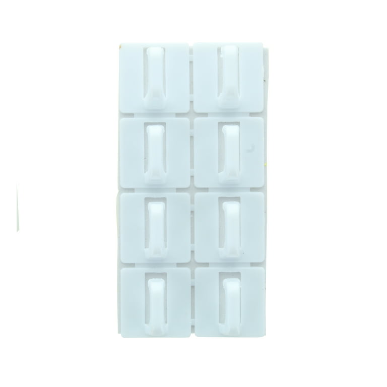 48 Self Adhesive Hooks Stick On Wall Door White Plastic Bathroom Kitchen 